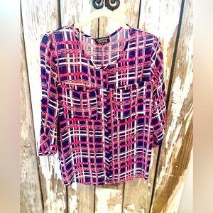 Papermoon button up sheet top PINK/ NAVY size SP